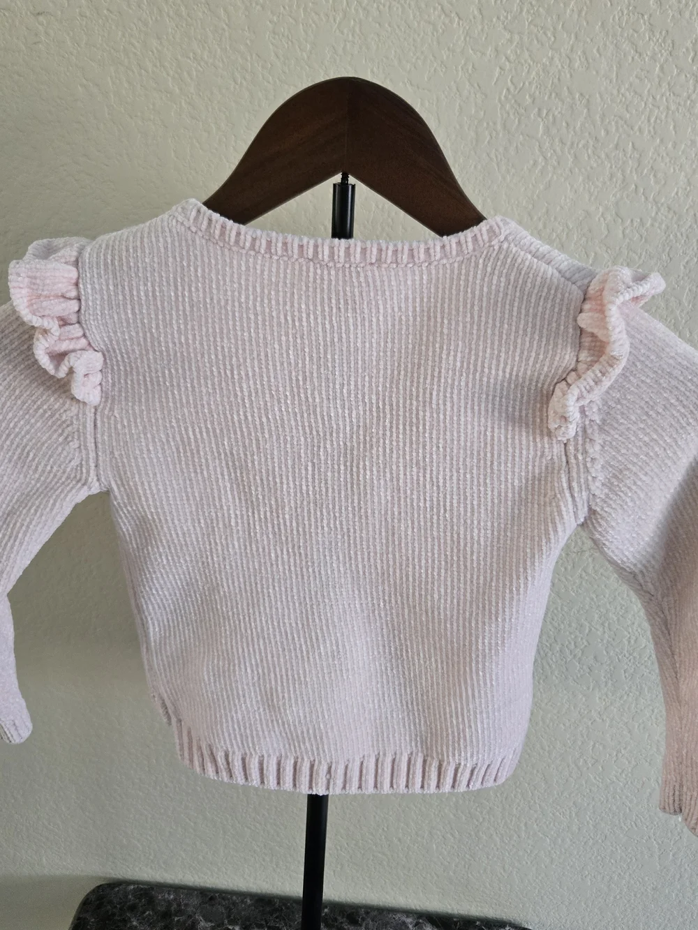 Light Pink Knit Unicorn Sweater with Metallic Stars